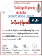 Certificate of Appreciation: Lokmanya Tilak College of Engineering Navi Mumbai