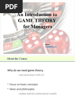 An Introduction To Game Theory For Managers: Sonia