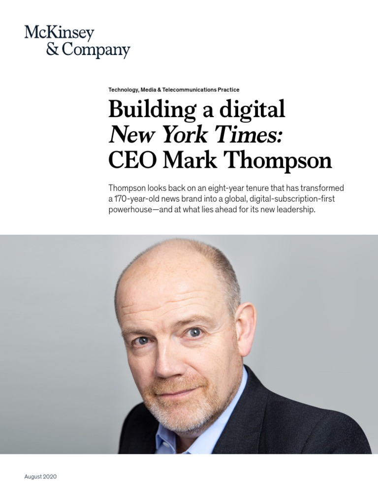 Building A Digital CEO Mark Thompson New York Times PDF The New