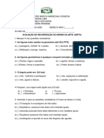 Avaliação de Recuperação 6º Ano PDF