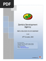 Download Zambia Privatisation Status Report 2010 - ZDA by Chola Mukanga SN47612995 doc pdf