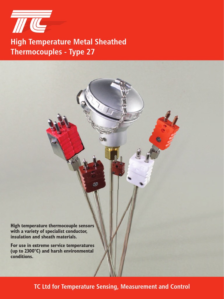 High Temperature Metal Sheathed Thermocouples Type 27 PDF