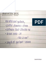 3. Data for Direct shear test on mild steel