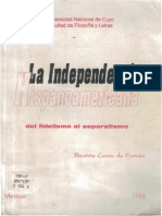 CONTE DE FORNES, B. (1997) - La Independencia Hispanoamericana. Del Fidelismo Al Separatismo. Mendoza PDF