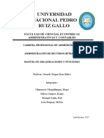 Universidad Nacional Pedro Ruiz Gallo - Manual de organización y funciones de Empresa Calzado Real S.A.C