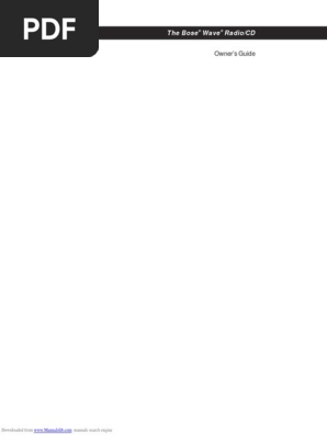 BOSE Wave Radio/CD ウェーブラジオ/CD 説明書有り Bose Radio Manual