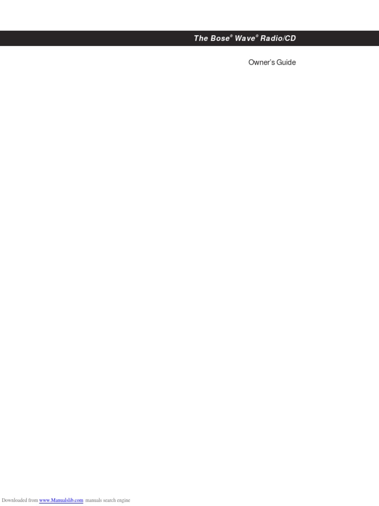 BOSE Wave Radio CD Manual PDF Electrical Connector Radio