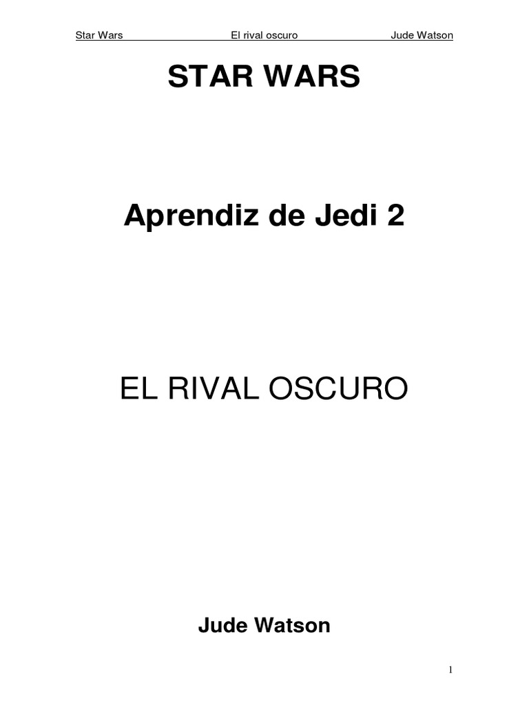 Star Wars Jedi Apprentice 02 - The Dark Rival | PDF | Obi Wan Kenobi ...