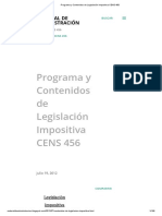 Programa y Contenidos de Legislación Impositiva CENS 456 PDF