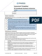 Assessment Templates BSBADM409 Coordinate Business Resources