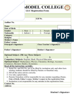 City Model College: I.S.C Registration Form