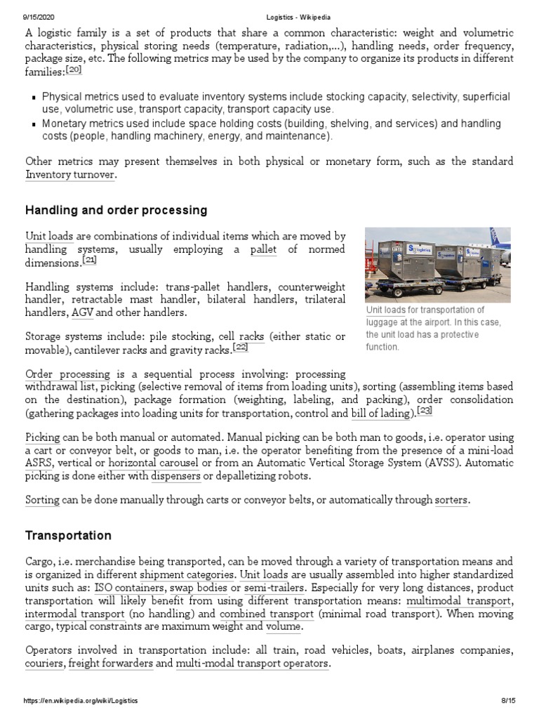 Handling and Order Processing | PDF | Logistics | Services (Economics)
