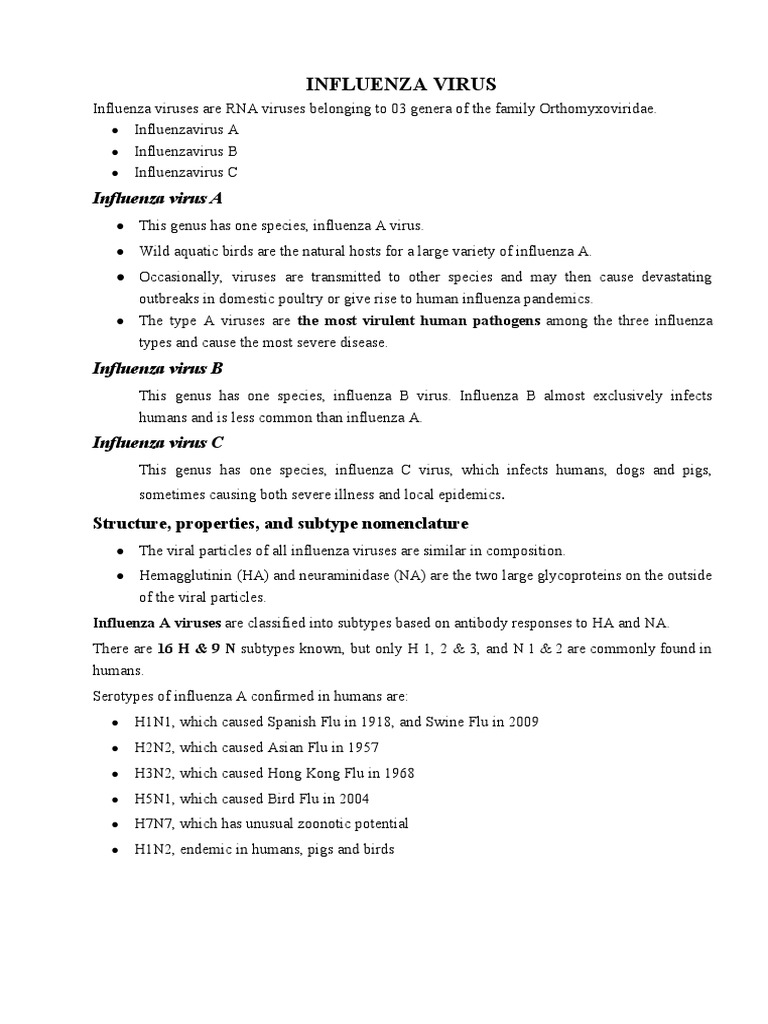 Influenza | PDF | Influenza A Virus | Influenza