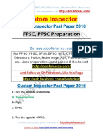 Custom Inspector Past Paper 2016 PDF