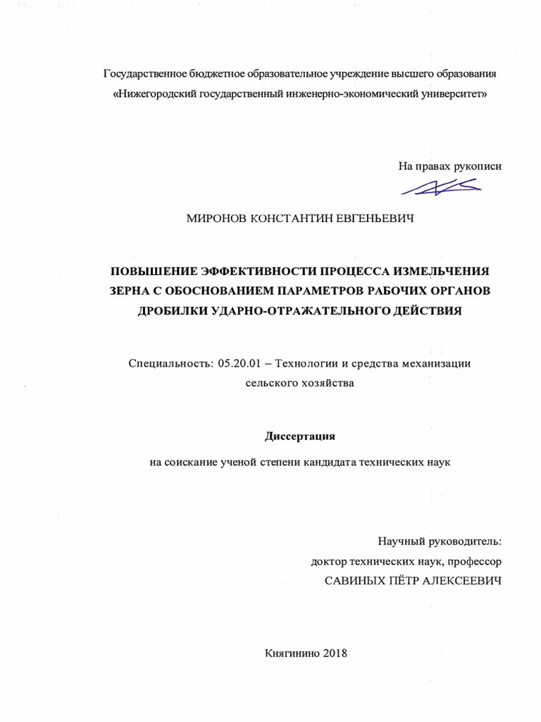 Диссертация Миронов К.Е PDF | PDF