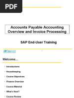 Accounts Payable Accounting Overview and Invoice Processing: SAP End-User Training