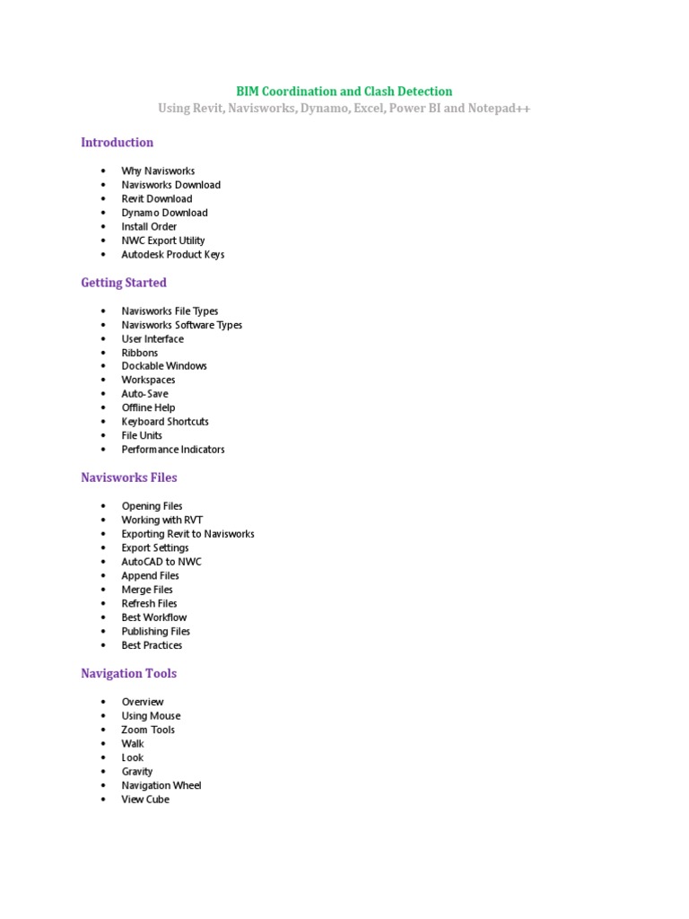 BIM Coordination & Clash Detection Guide | PDF | Autodesk Revit | Software