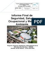 Informe Final de SSOMA - VIDENA