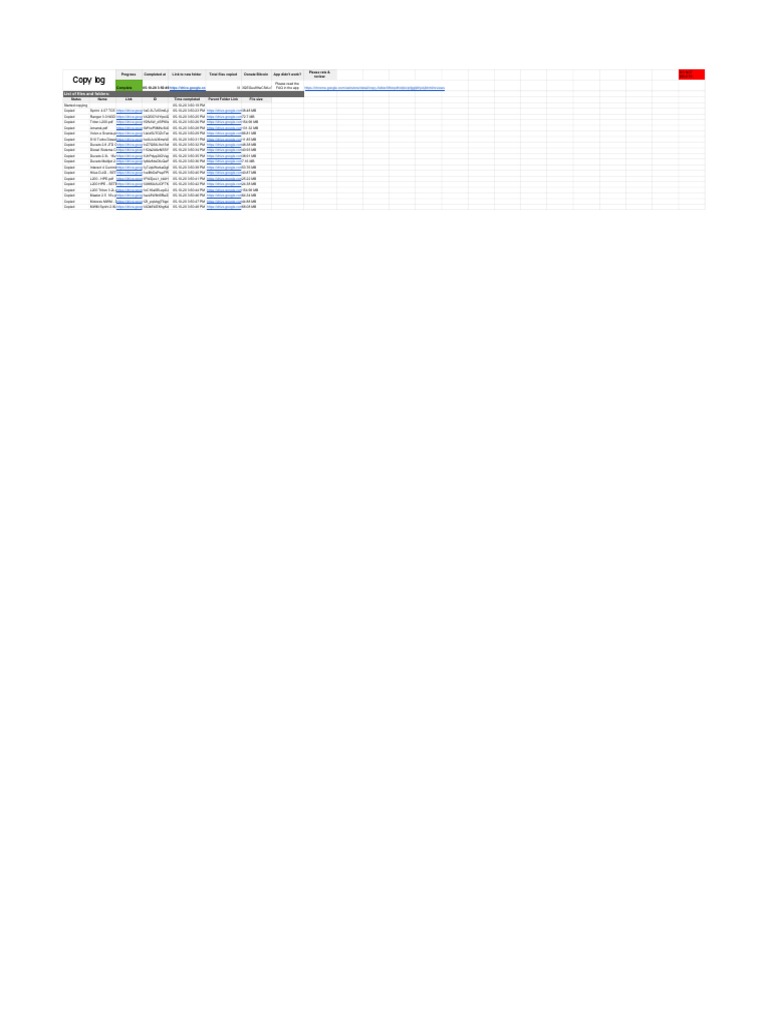 Copy Log: List of Files and Folders | PDF