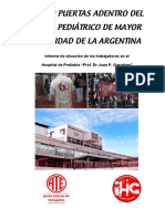 La Salud Puertas Adentro del Hospital de Pediatría de Mayor Complejidad de la Argentina