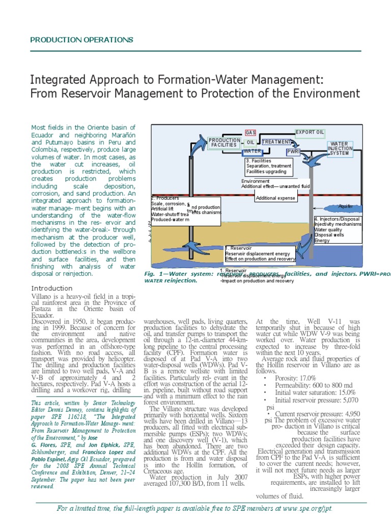 Integrated Approach To FormationWater Management From Reservoir