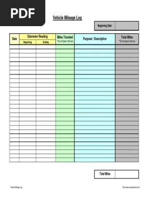 mileage log