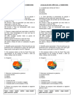 AVALIAÇÃO DE CIÊNCIAS - 4 Bimestre - 6 Ano