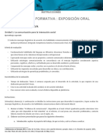 Evaluación formativa: Exposición oral sobre comunicación efectiva