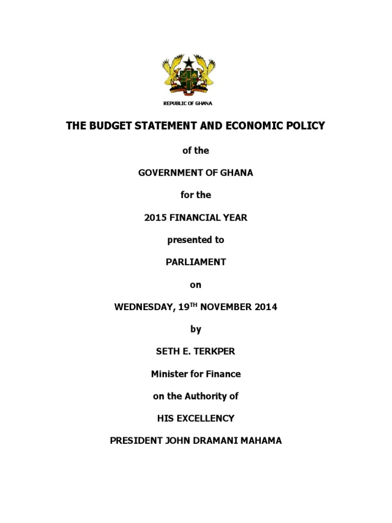 2015 Budget Statement and Economic Policy of Ghana PDF Ghana