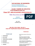 UNI - FIM - 2020-1 (ML-831) - Clase 33 (Op Amp - Filtros Activos)