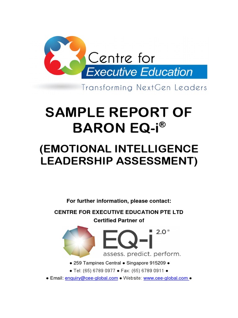 Sample Report of Baron Eq-I: (Emotional Intelligence Leadership ...