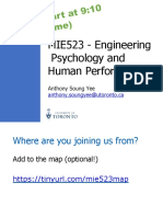 MIE523 - Engineering Psychology and Human Performance