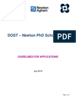 Dost - Newton PHD Scholarships: Guidelines For Applications