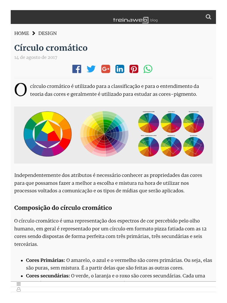 Teoria das cores e aplicação do círculo cromático