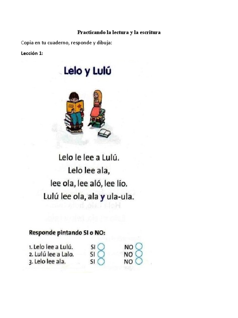 Practicando La Lectura y La Escritura | PDF