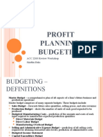 Profit Planning/ Budgeting: ACC 2203 Review Workshop Sindhu Bala