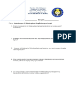 ANSWER SHEET Nalandangan Si Matabagka at Ang Buhong Na Langit