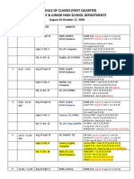 Schedule of Classes (First Quarter) Elementary & Junior High School Departments