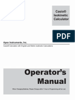 Casio Iso Calculator Operators Manual.