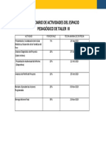 Calendario Actividades Taller de Practica Profesional Supervisada III PDF