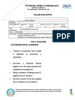 Taller evaluativo de inglés sobre la naturaleza