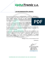 Carta de Recomendación Laboral Kikito