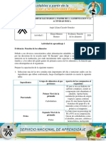 Evidencia Función de Los Alimentos