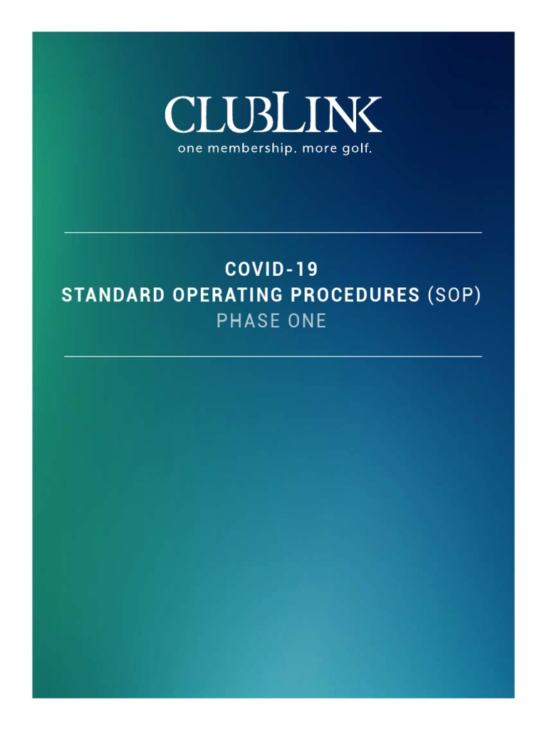 COVID-19 Standard Operating Procedures (Sop) : Phase One | PDF | Golf ...