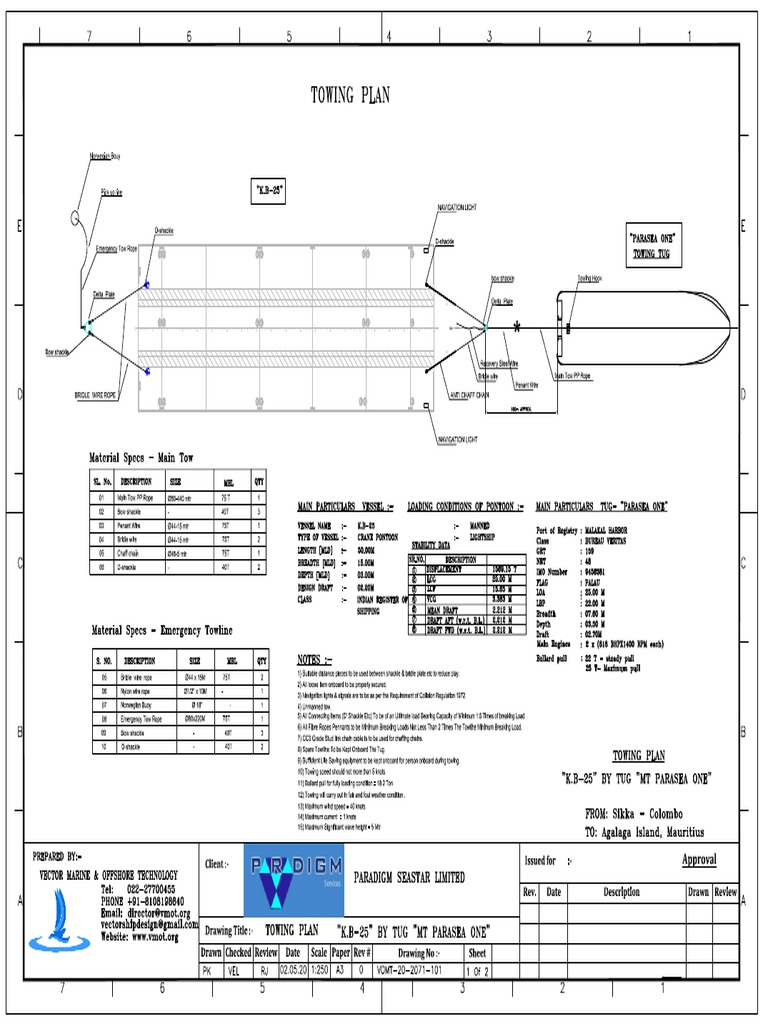 Barge Towing Arrangement for MT Parasea | PDF | Drag (Physics) | Water ...