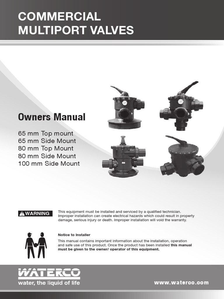 Commercial Multiport Valves: Owners Manual | PDF | Valve | Mechanical ...