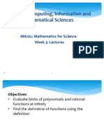 MA102 Mathematics For Science Week 3 Lectures