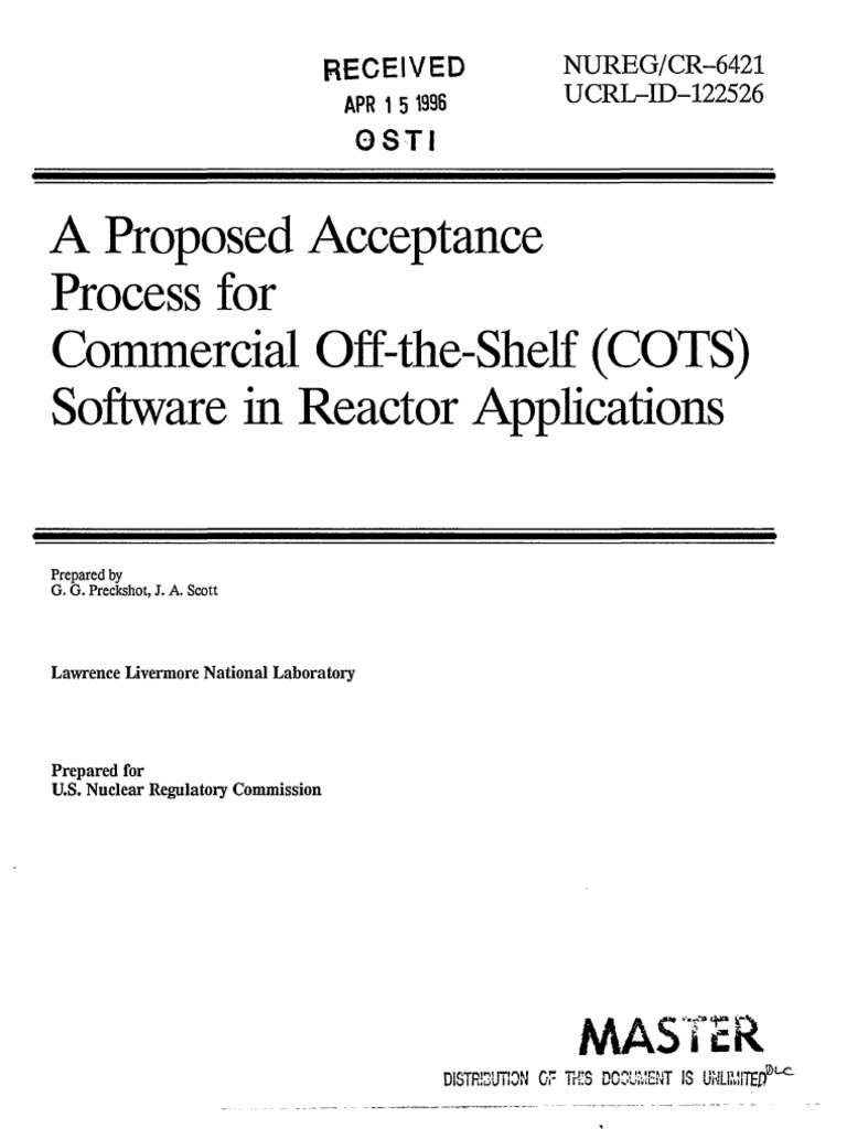 NUREG COTS GUIdelines PDF Nuclear Regulatory Commission