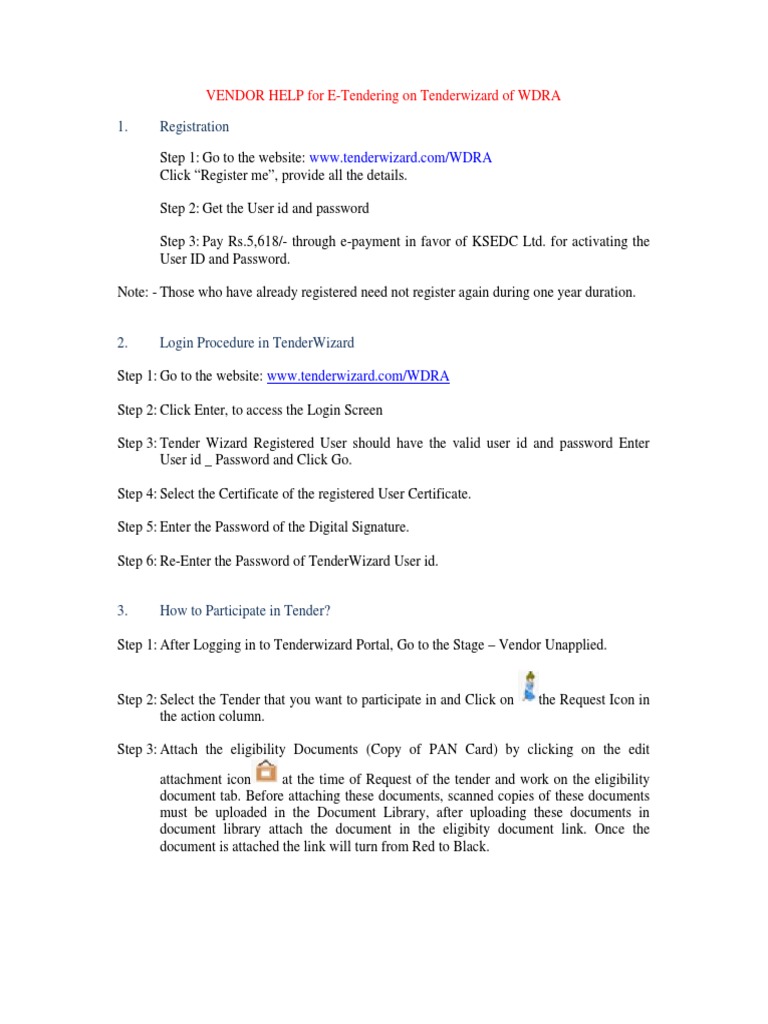 E-Tend44ering Process Instructions | PDF | Login | Password