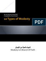 10 Types of Modesty: by Ibn Qoiyim Al-Jauziyah Compiled by Fazrul Ismail